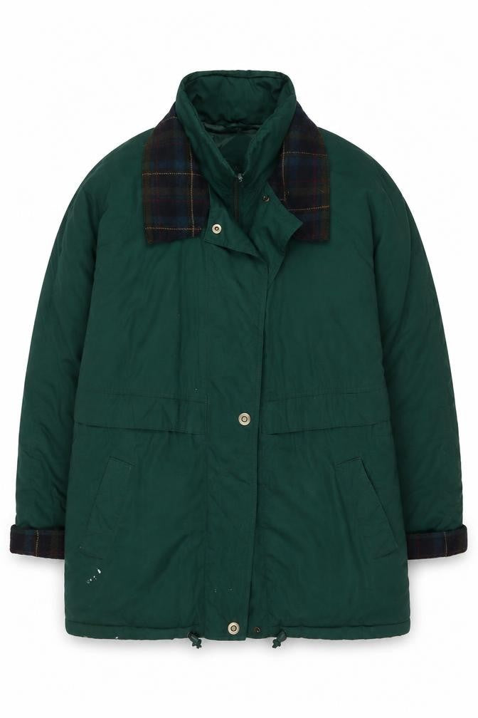 Outerwear Men's Green Parka Jacket XL Hooded Casual Winter Coat