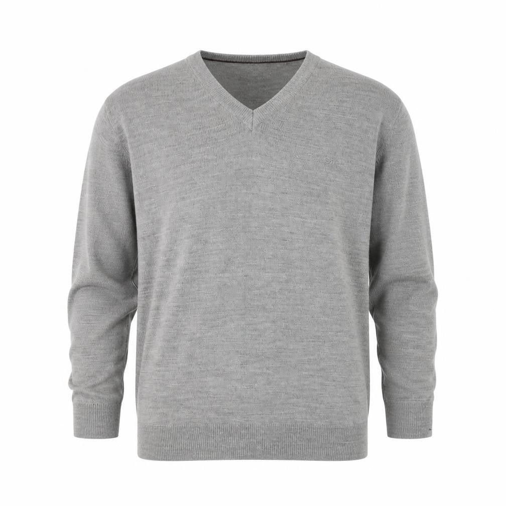 Pierre Cardin Men's Grey V-Neck Pullover Jumper L