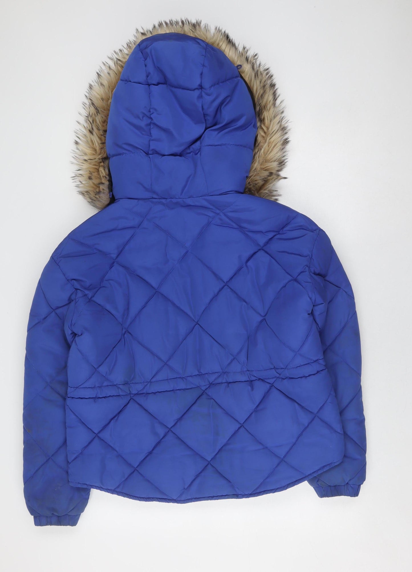 River Island Women's Blue Puffer Jacket Size 8