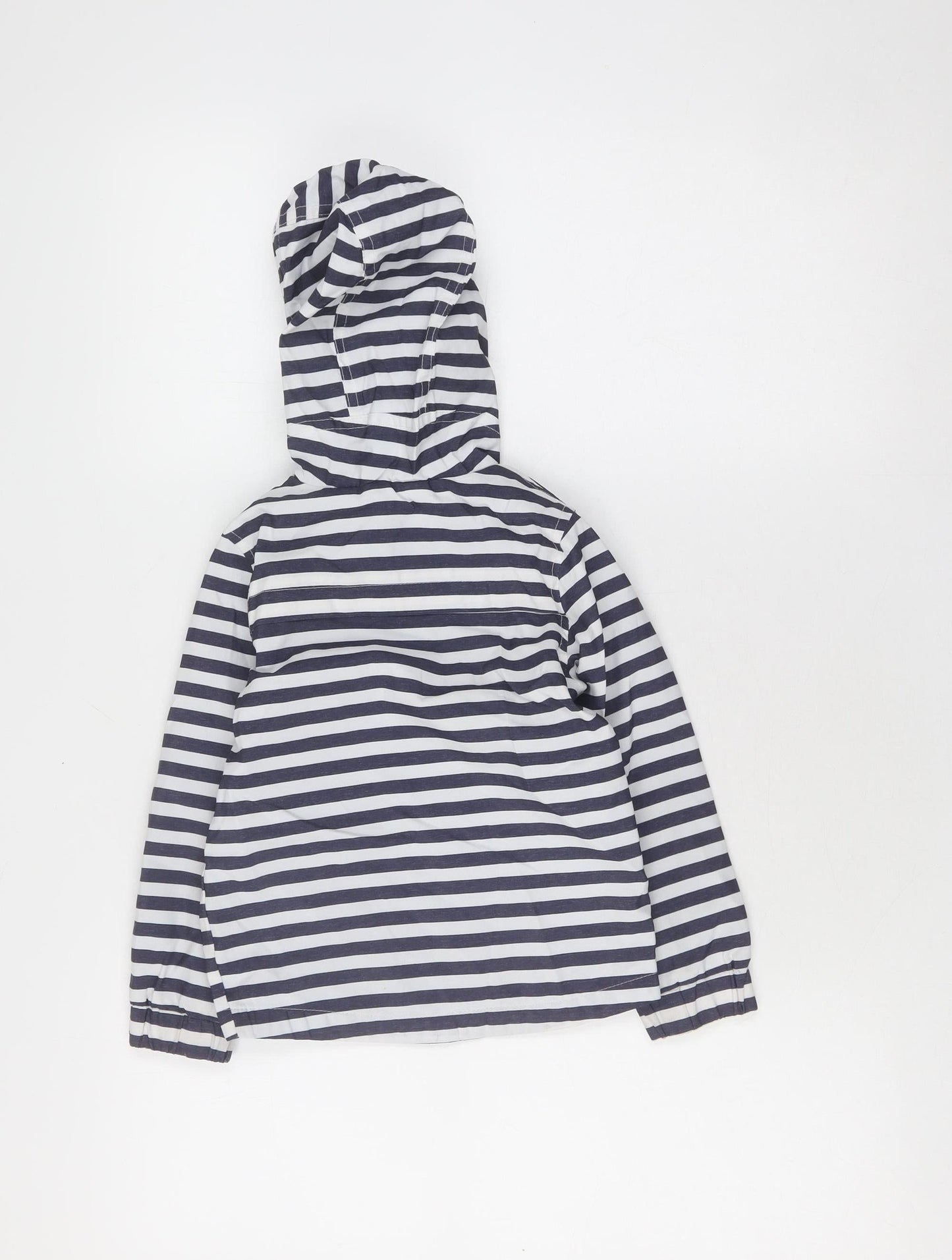 Marks and Spencer Boys Blue Striped Hooded Rain Coat 3-4 Years