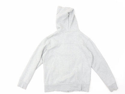 Back view of McKenzie boys’ grey xl hoodie with button accents