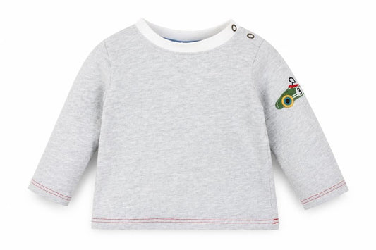 Jasper Conran Grey Unisex Baby T-Shirt, 6-9 Months, Long Sleeve