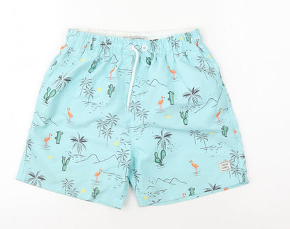 Additional front view of Tokyo Laundry boys’ blue swim shorts 11 years, beach pattern