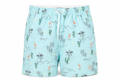 Front view of Tokyo Laundry boys’ blue swim shorts 11 years, beach pattern