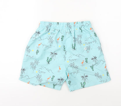 Back view of Tokyo Laundry boys’ blue swim shorts 11 years, beach pattern