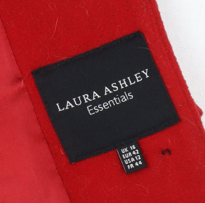 Laura Ashley Red Women's Overcoat Size 16