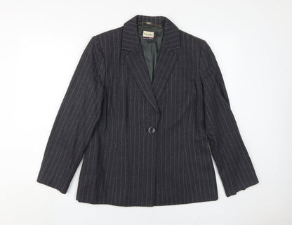 Viyella Women's Black Pinstripe Blazer UK 12