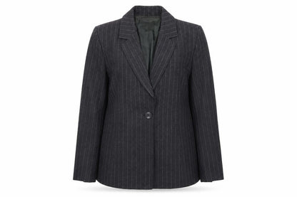 Viyella Women's Black Pinstripe Blazer UK 12