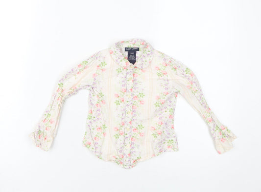 Ralph Lauren Girls Floral Blouse 3 Years Multicoloured Cotton