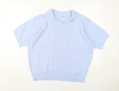 Additional front view of Honor Millburn women’s blue knit jumper 18