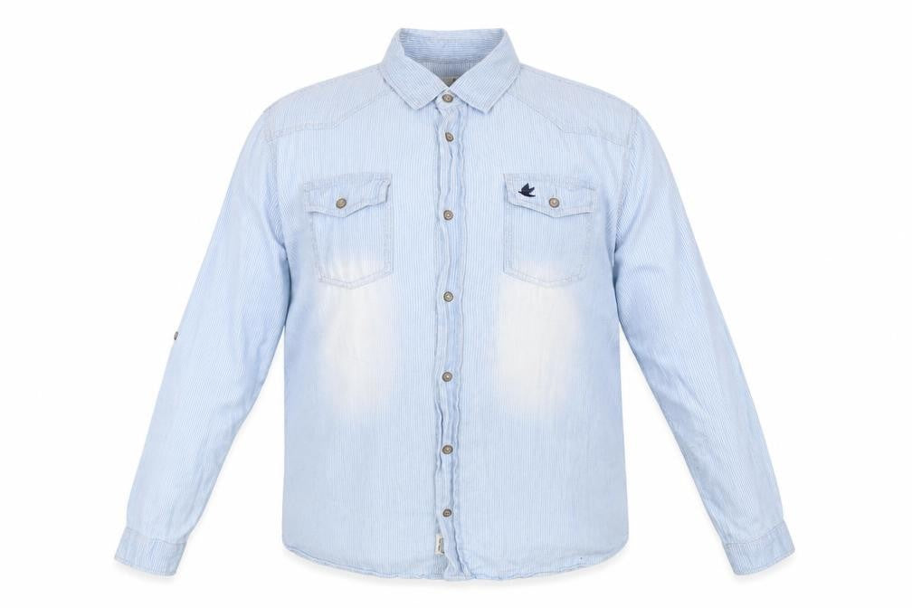 SoulCal Men's Blue Striped Button-Up Shirt 2XL