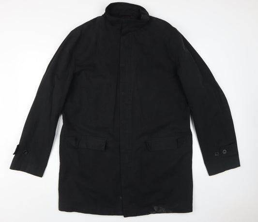 J by Jasper Conran Men’s Black Cotton Overcoat L