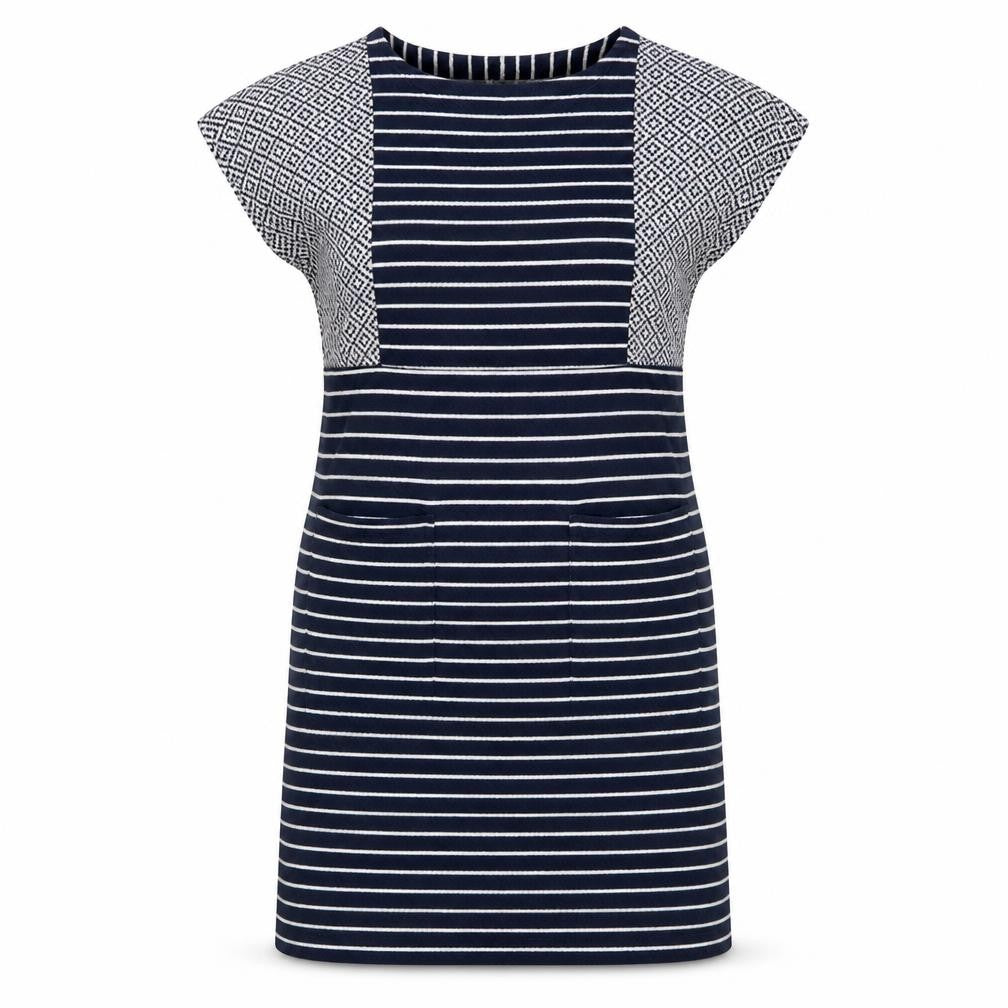 White Stuff Women's Blue Striped Shift Dress Size 10