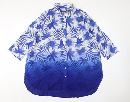 Marks & Spencer Women's Blue Floral Button-Up Tunic