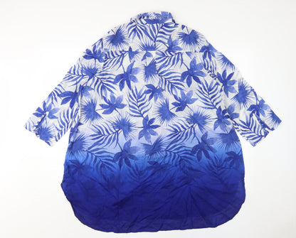 Marks & Spencer Women's Blue Floral Button-Up Tunic