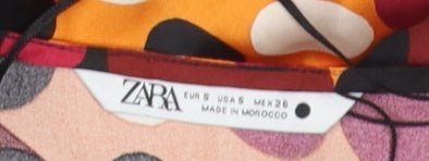 Zara Women's Multicoloured Polka Dot A-Line Dress Size S