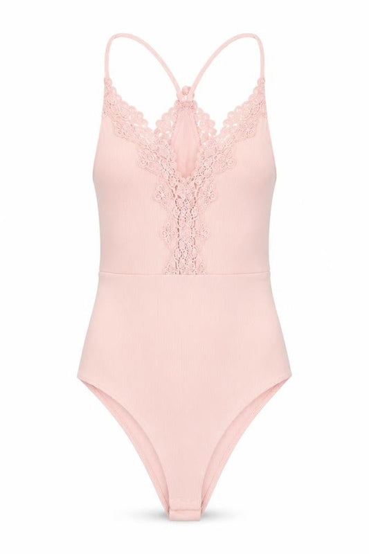Topshop Women Pink Lace Bodysuit UK 10