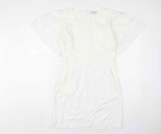 Great Plains Women's White V-Neck Shift Dress Size 10