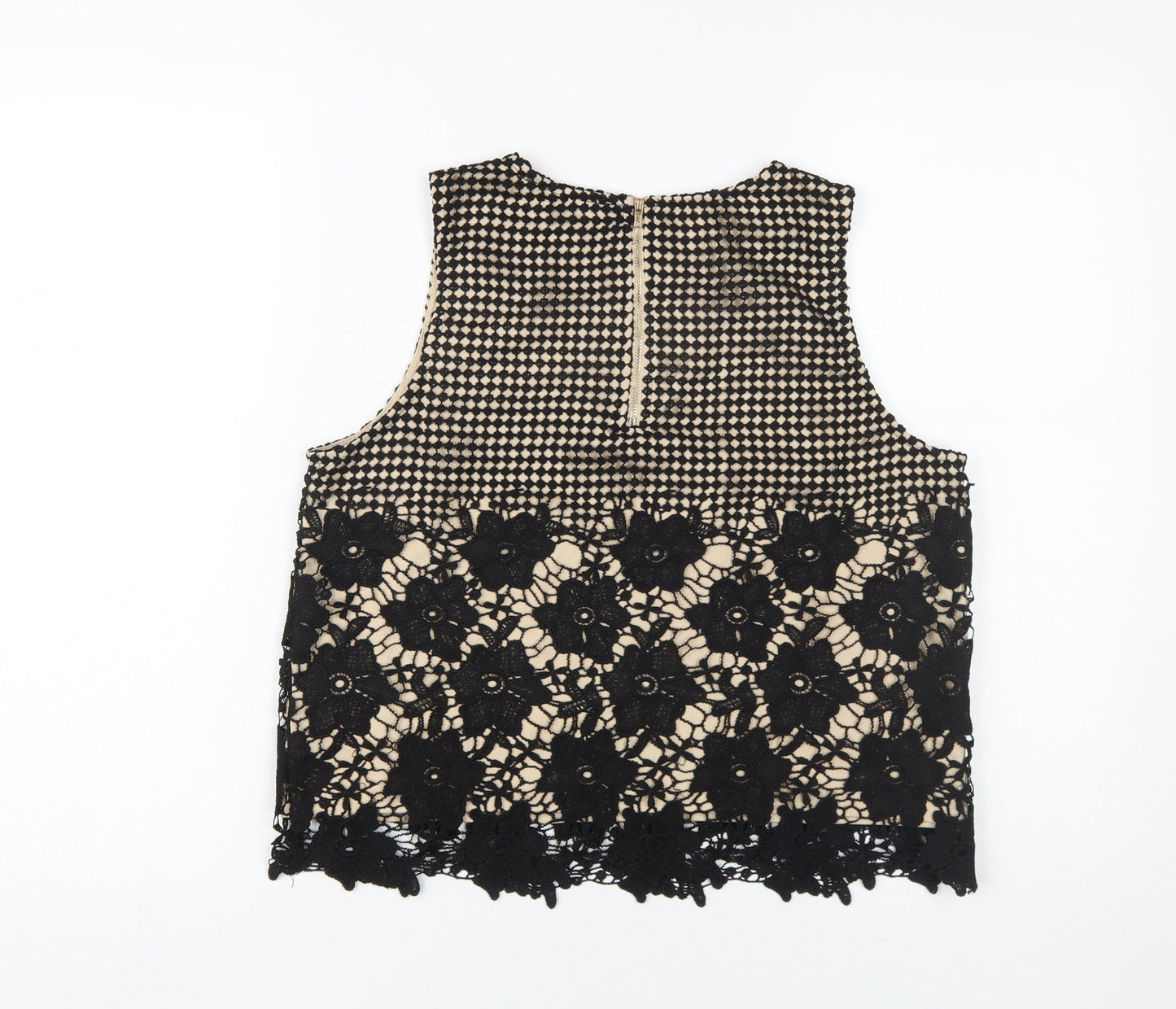 Sans Souci Women's Black Beige Cropped Top M