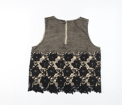 Sans Souci Women's Black Beige Cropped Top M