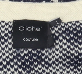 Cliche' Women's Multicoloured Geometric Cardigan Size L