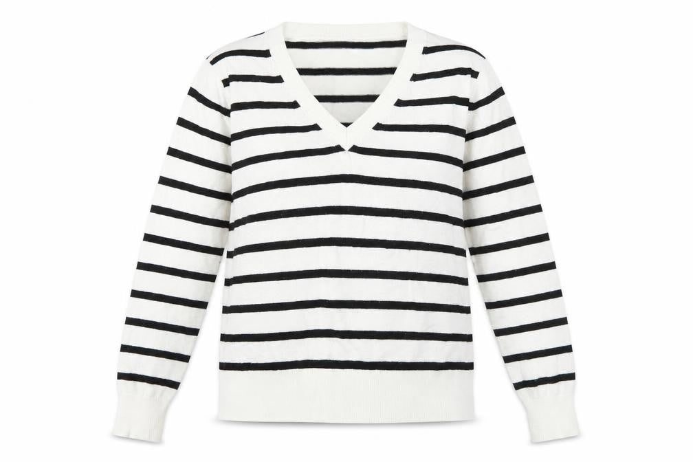 Lefties Women's XS Black Striped Pullover Jumper