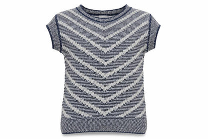 Per Una Womens Blue Medium Pullover Geometric Jumper