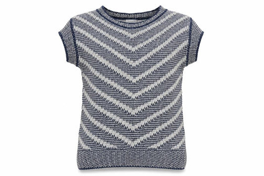 Per Una Womens Blue Medium Pullover Geometric Jumper