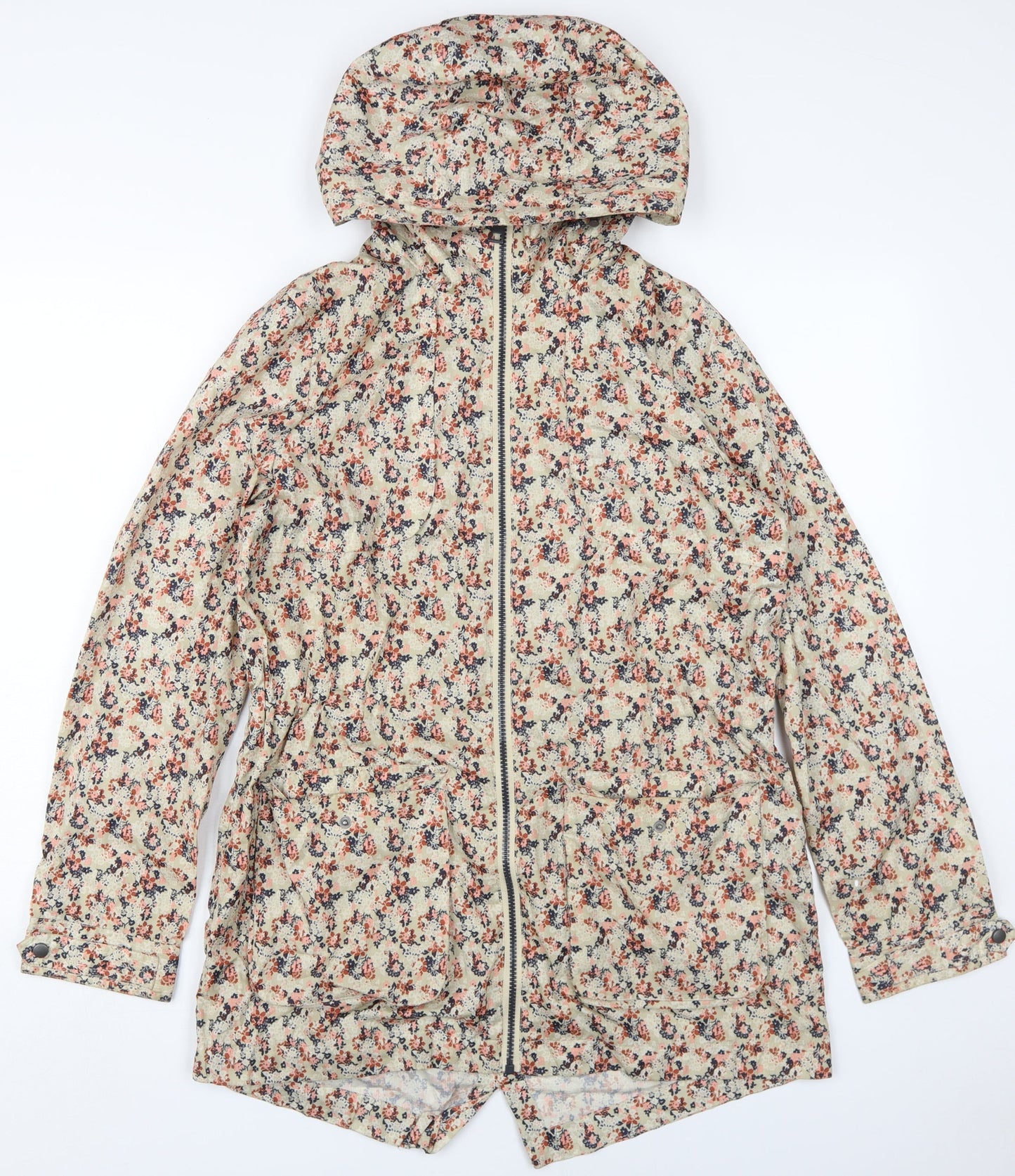 Next Women's Beige Floral Rain Jacket Size 10