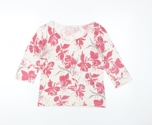 Minuet Women’s Pink Floral Boat Neck Pullover Jumper Size 8
