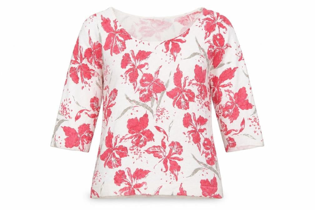 Minuet Women’s Pink Floral Boat Neck Pullover Jumper Size 8