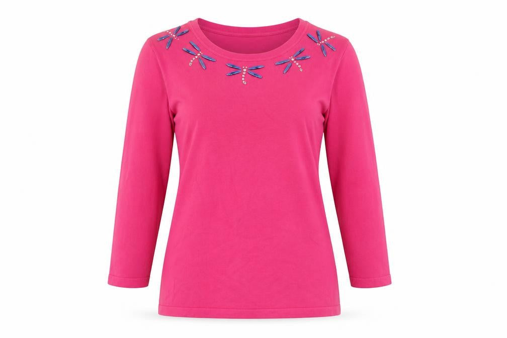Autonomy Women's Pink Beaded Pullover Jumper M