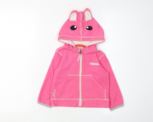 Regatta Pink Fleece Jacket 12-18 Months Unisex Hooded
