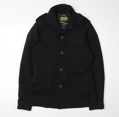 Next Women's Black Military Jacket S Collared Lined