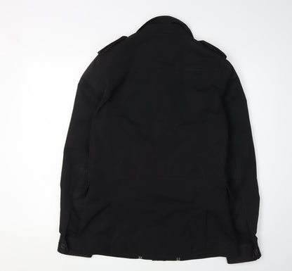 Next Women's Black Military Jacket S Collared Lined