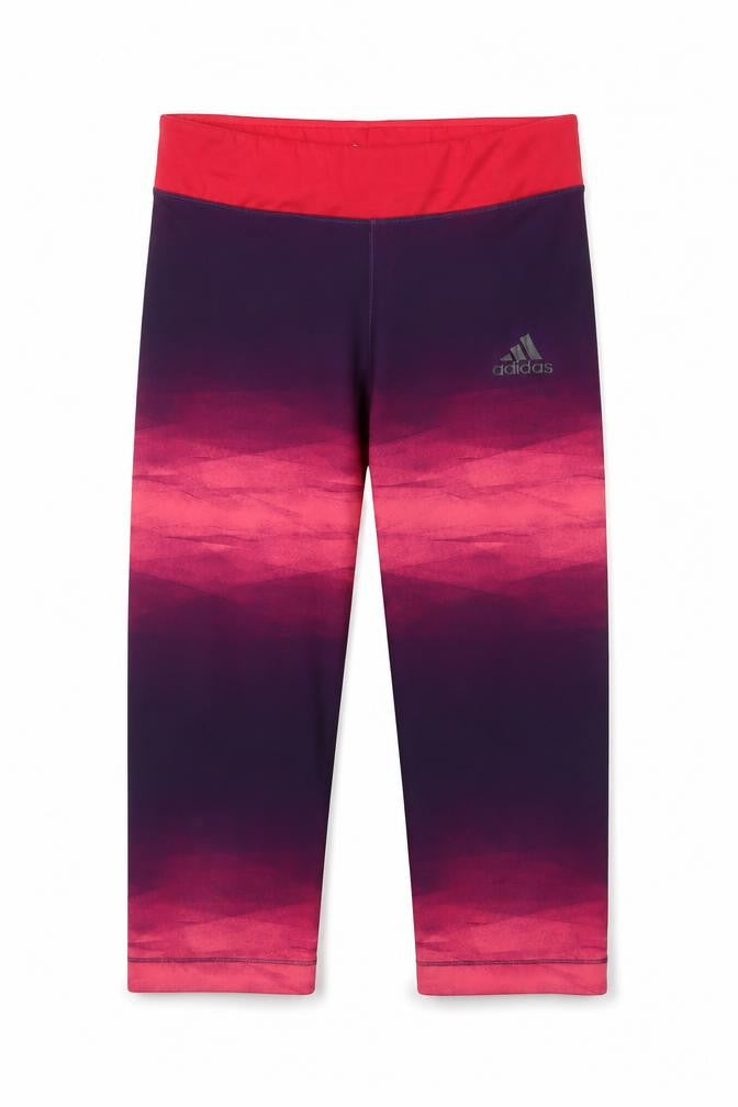 Front view of Adidas girls’ purple cropped leggings m - athletic style