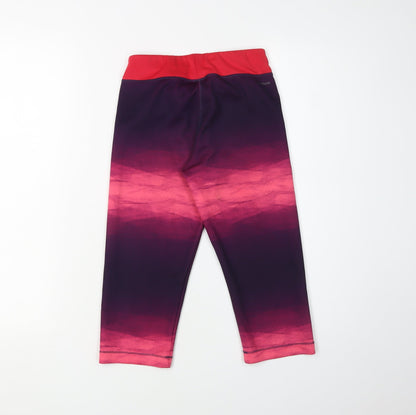 Back view of Adidas girls’ purple cropped leggings m - athletic style