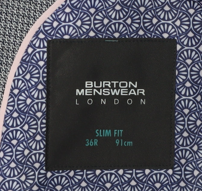 Burton Menswear London Men's Grey Slim Suit Jacket 36R