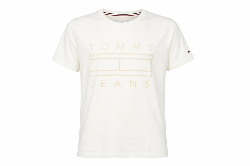 Tommy Jeans Men's White S Logo T-Shirt
