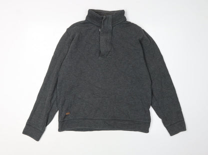 RJR.John Rocha Men's Grey Small Henley Sweatshirt