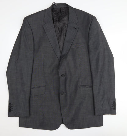 Additional front view of Jasper Conran Men's Grey Blazer Long Length 44L