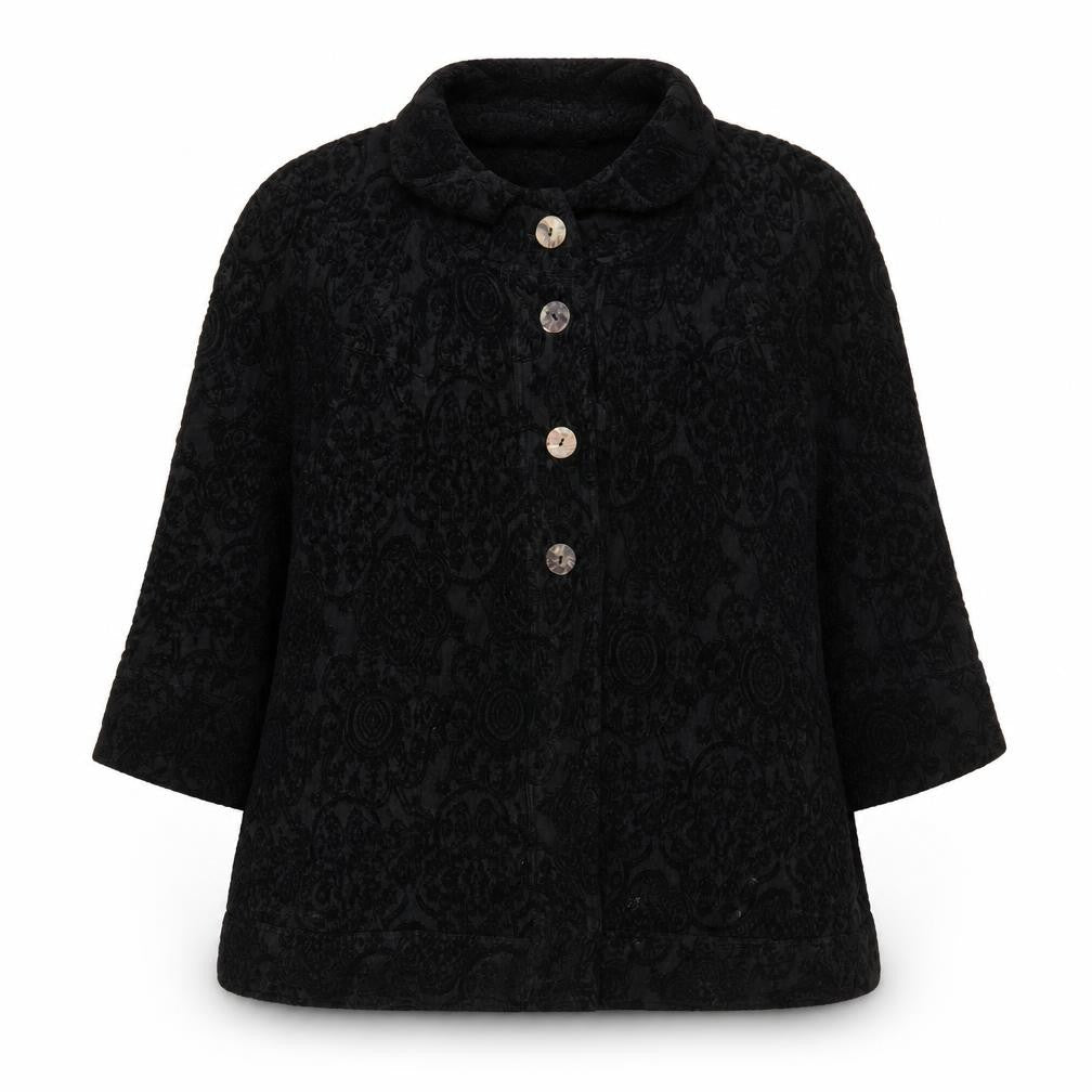 Bella Donna Women's Black Floral Cape XS