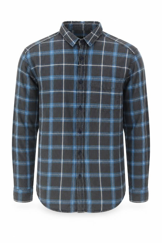 Globe Men's Blue Plaid Shirt Medium Regular Fit