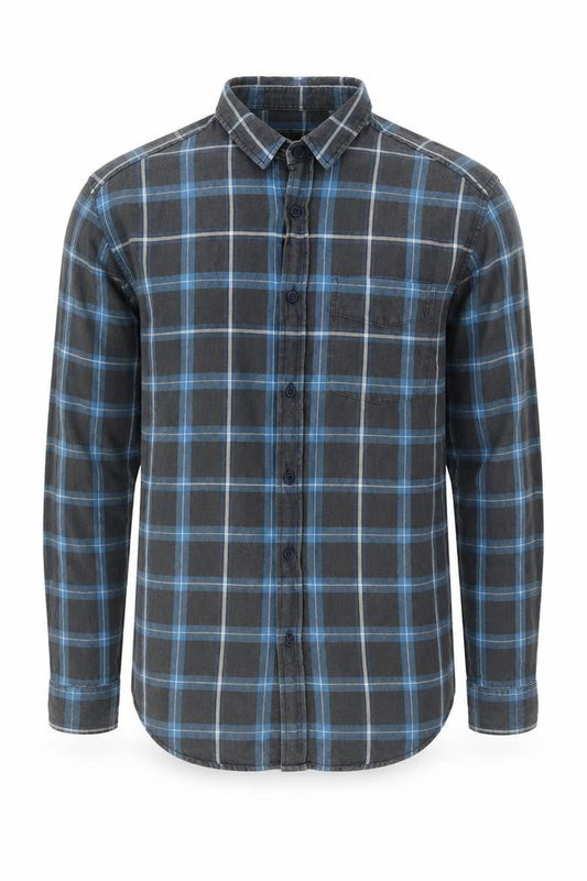 Globe Men's Blue Plaid Shirt Medium Regular Fit
