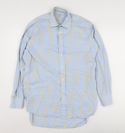 Joseph Turner Men's Blue Cotton Check Dress Shirt Size 15