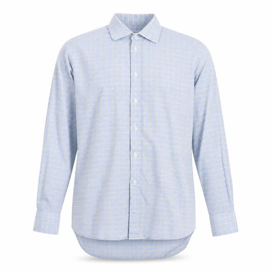 Joseph Turner Men's Blue Cotton Check Dress Shirt Size 15