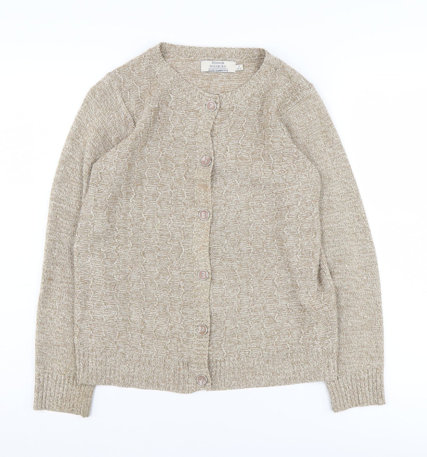 Honor Millburn Women’s Beige Cardigan, Size S, Casual Knit