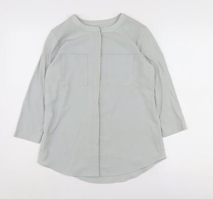 Van Heusen Women's Grey Blouse - Size S, Long Sleeve