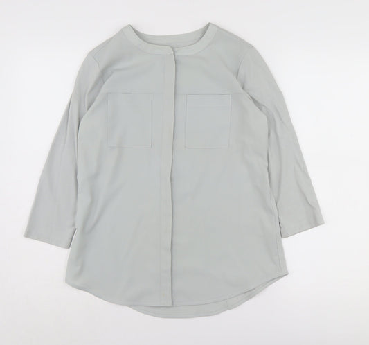 Van Heusen Women's Grey Blouse - Size S, Long Sleeve