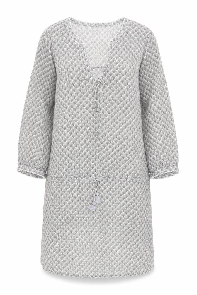Joules Women's Grey Geometric Shirt Dress Size 10